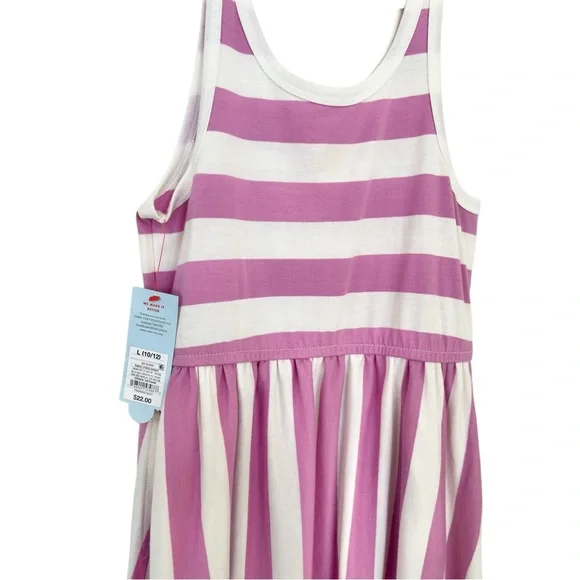(NWT) Cat & Jack Mauve and White Striped Knit Maxi Dress | Girls Large (10/12) - Picture 4 of 5